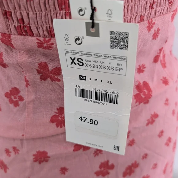 ZARA linen blend floral print ruffled dress with flounced hem blogger favorite - Picture 4 of 10